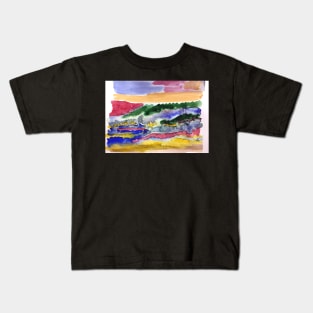Abstract Tuscan Landscape Kids T-Shirt